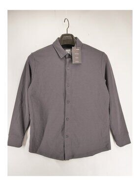 Under 5'10 Men's Flex Fabric Long Sleeve Button Down Shirt Charcoal Gray XS NWT